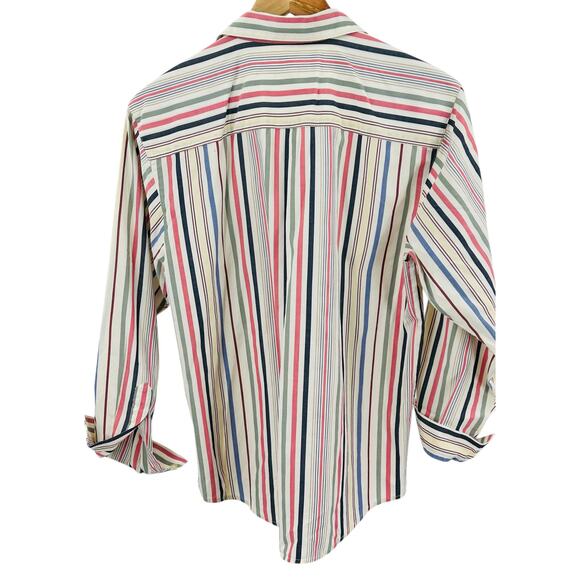 Talbots Shirt Women’s Size Small Colorful Striped Blouse Business‎ Work Casual - Picture 4 of 9
